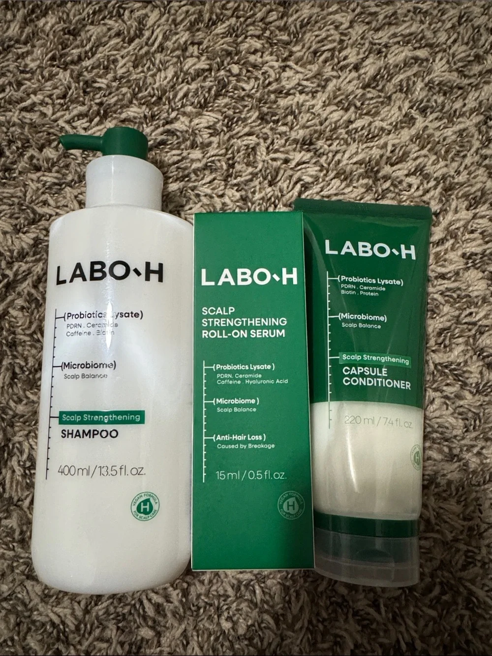 LABO-H Scalp Strengthening Shampoo Conditioner Serum 3-Pc Set